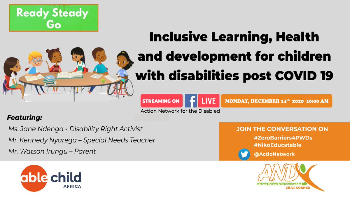 NiuslineLive's tweet photo. Good morning? We are starting off this week with yet another educative topic on 'Inclusive learning, Health and Development for children with disabilities post COVID-19' Join the conversation on #ZeroBarriers4PWDs #NikoEducatable @ActioNetwork @ablechildafrica https://t.co/m7mpxoBQHY