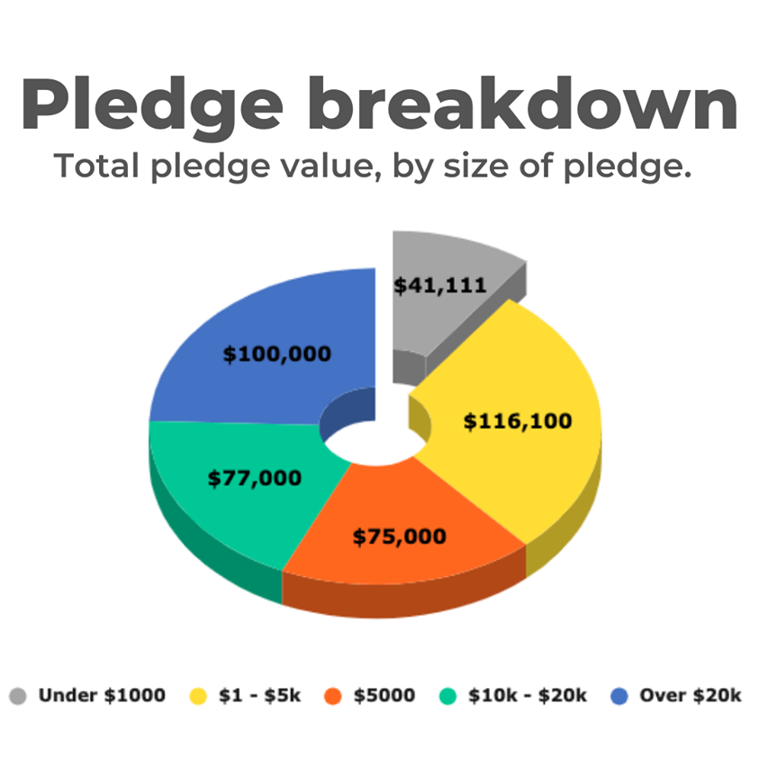 <a href="/AgainAgainCo/">AgainAgainCo</a> created this graph showing how small and large pledges contributed to their raise. It shows that, collectively, smaller pledges make a big impact on #equity campaigners reaching their minimum targets. Read the full post here: bit.ly/2Kh08vT
#crowdfunding