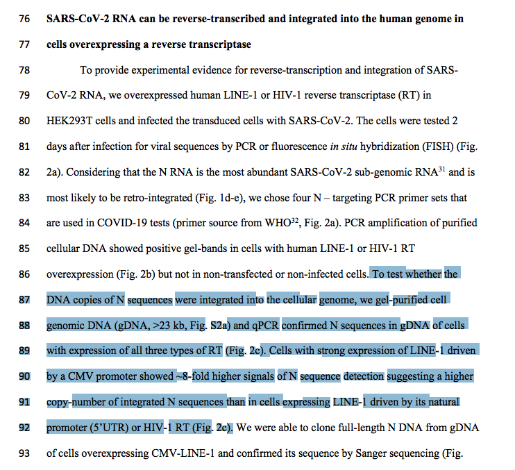 There's a chance the RNAseq methods could make chimerics in ligation but I'm skeptical given DNA:RNA ligation is very ineff. They pinned this stuff down to gDNA with multiple methods. Might be an academic point. We have sgRNA in DMVs or in chromosomes. We need diff non-N primers.