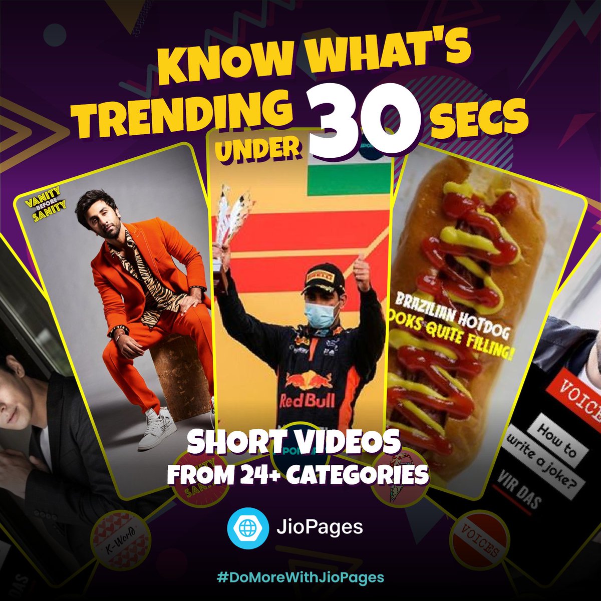 JioBrowser's tweet photo. Now, watch videos that are easy to discover & quick to watch.
Head to #jiopages explore screen & check out Short Videos section now!
Download Now: https://t.co/1uym6sMjbQ
#30secondsonly
#shortvideos
#AatmanirbharBharat
#Jio
@reliancejio https://t.co/JT94E3gQCC