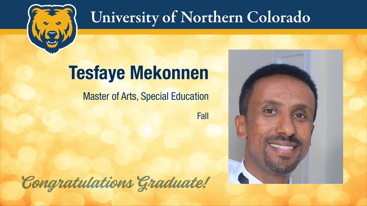TesfayeMekonnen's tweet photo. There's no greater joy than partaking in a child's journey and prepare them for challenges that are not yet identified, simply by helping them learn how to learn. #UNCBearGrad @UNC_Colorado https://t.co/hb3bZejkyq