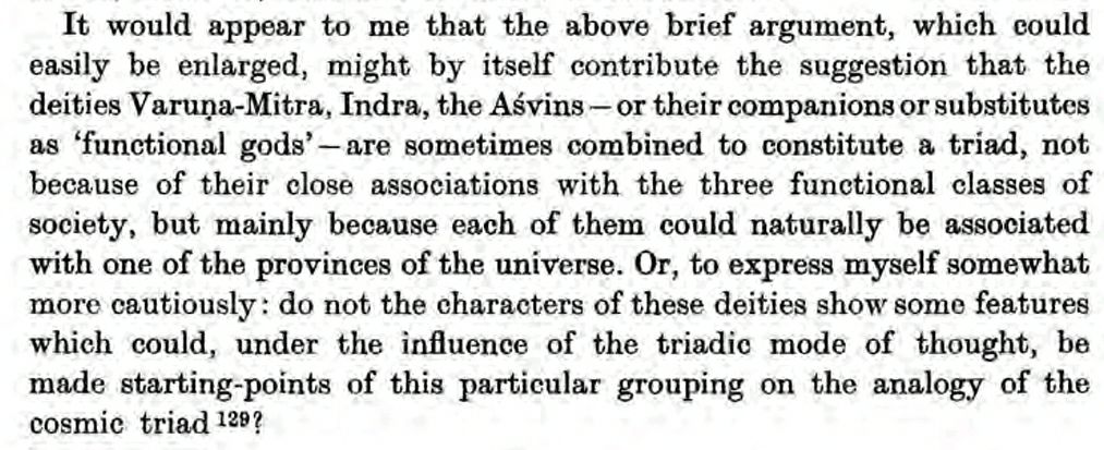 That the aforementioned cosmic triad does not just constitute societal tripartition but are naturally associated w/respective provinces of the universe does hearken of asseverations to 3 gods in Homer's Il. 15.36 (ἴστω νῦν τόδε Γαῖα καὶ..) akin to injunctions of Draco & Solon