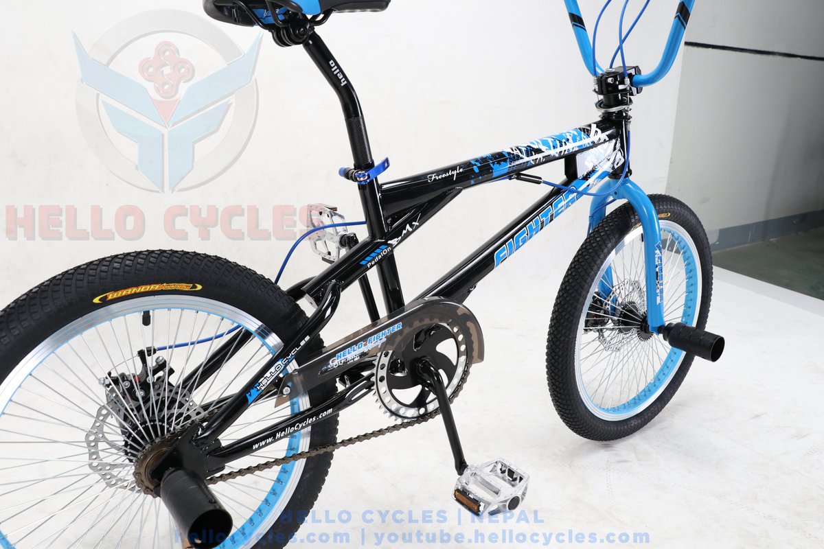 HelloCycles's tweet photo. HELLO FIGHTER 20" FREESTYLE/BMX (BLACK-BLUE)

#HELLOFIGHTER #FIGHTER #FREESTYLE #BMX #BIKES
#FREESTYLENEPAL #BMXNEPAL #BICYCLEBRAND #BRAND 

#HELLOCYCLES #PEDALON 
#HELLOCYCLE #HELLOBICYCLE #HELLO
#BICYCLE #CYCLE #BIKE #CYCLING #RIDE 
#NEPAL #KATHMANDU

🚴‍♂️ https://t.co/eLPdqUsPLN https://t.co/2BIHosF3XI