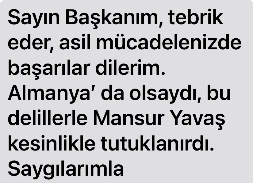 ALMANYA’DAN BANA BİR HUKUKÇUNUN DÜN ATTIĞI NOT...