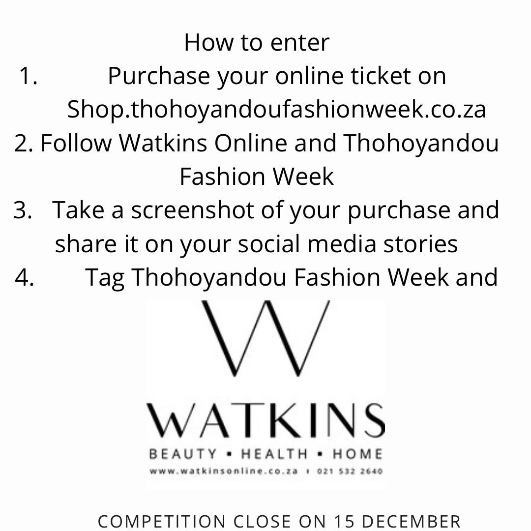 ThohoyandouFW's tweet photo. GIVE AWAY TIME 🕯🕯
We still love giving our people some exciting prizes❤️
#TFW2020 |Watkins | #WatkinsOnline
For Tickets : https://t.co/MxP2g5tod6 https://t.co/D75d8bSGhj