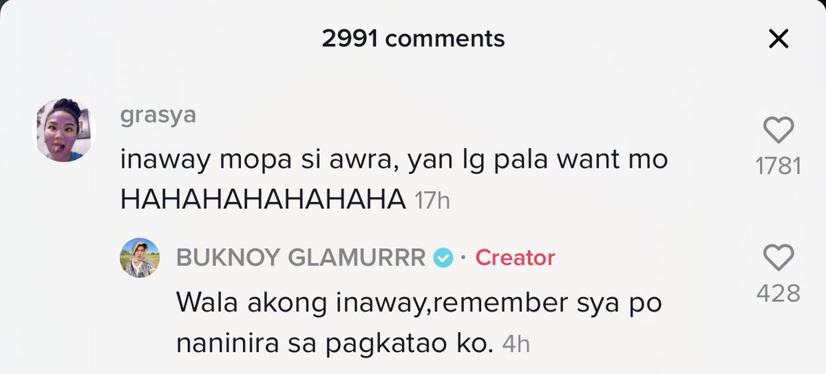 AwraBriguelaaa's tweet photo. excuse me? buknoy glamur? I didn’t... I was just trying to educate you, hindi paninira ang pang ccall out. it was your actions kaya ikaw sumira sa pagkatao mo. And about feng i dont really care about you two kasi kayo ang ng gago saakin at alam ng mga tao yan. https://t.co/dPDSIlGazM
