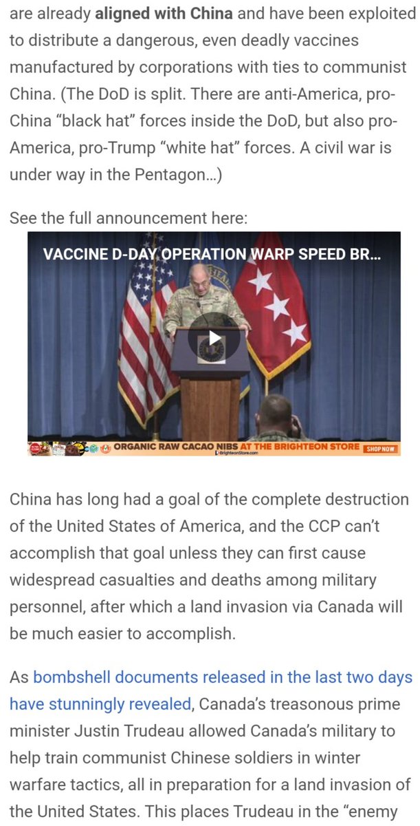 US Army General Perna announces “Vaccine D-Day,” using CCP-influenced vaccines to declare, “the beginning of the end” for AmericaGen. Perna and former Defense Secretary Mark Esper chose China-connected vaccine companies to supply millions of vaccine doses to harm U.S. military