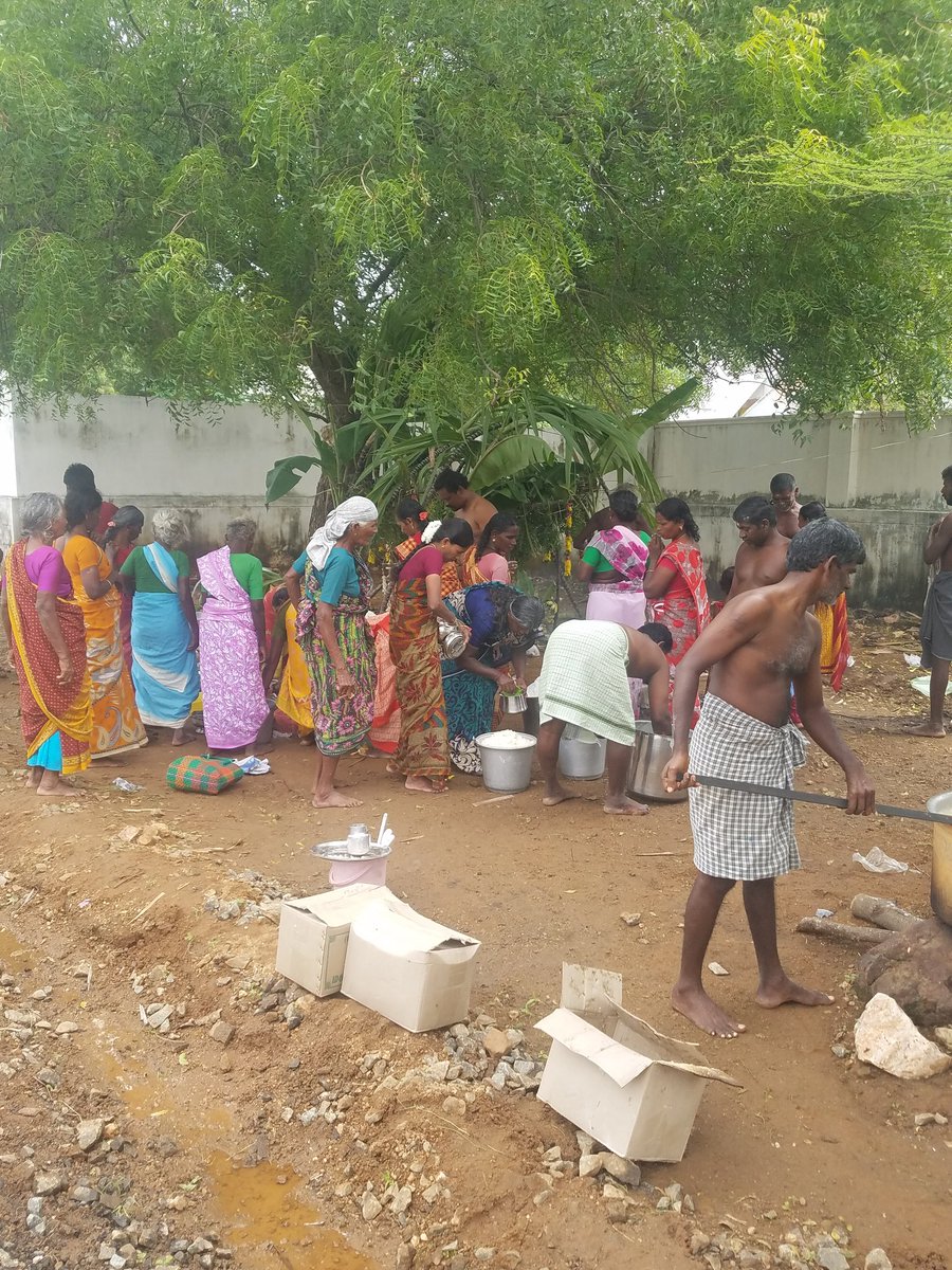 At the temple, little bit of flour from every offering is taken and made into a porridge/koozh. The tamarind is used to make paanagam, a refreshing drink.