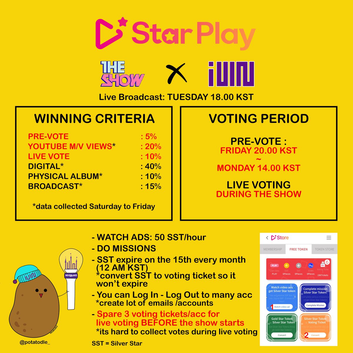 Have mubeat, starplay, who's fan/mwave app, idol champ downloaded. You'll need these apps to vote for  @G_I_DLE during the comeback! Follow the guide below. Guide:  @potatodle_ #여자아이들  #GIDLE