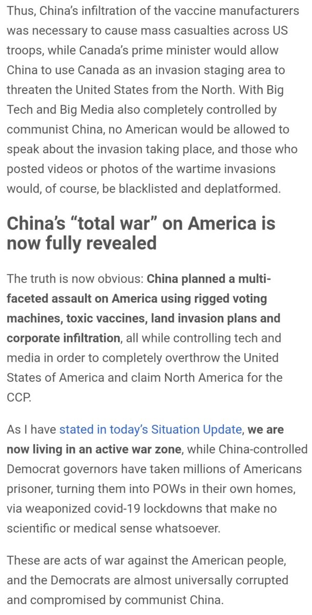 China’s “total war” on America is now fully revealedChina planned a multi-faceted assault on USA using rigged voting machines, toxic vaccines, land invasion plans & corporate infiltration, all while controlling tech and media in order to completely overthrow the USA