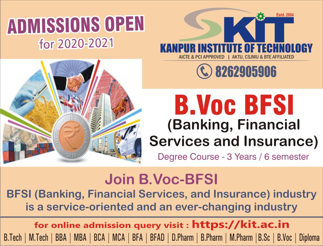 KIT_Kanpur's tweet photo. Learn Banking, Financial Services and Insurance. Join our B.Voc BFSI course (3 Years Graduation Course).
#BVoc #Banking #Finance #Insurance #Vocational #Student #Career #CourseAtKit #KIT #Kanpur
Admissions Open for Session 2020-21
For more details on courses Call / WhatsApp at https://t.co/J3d2v4m0jM
