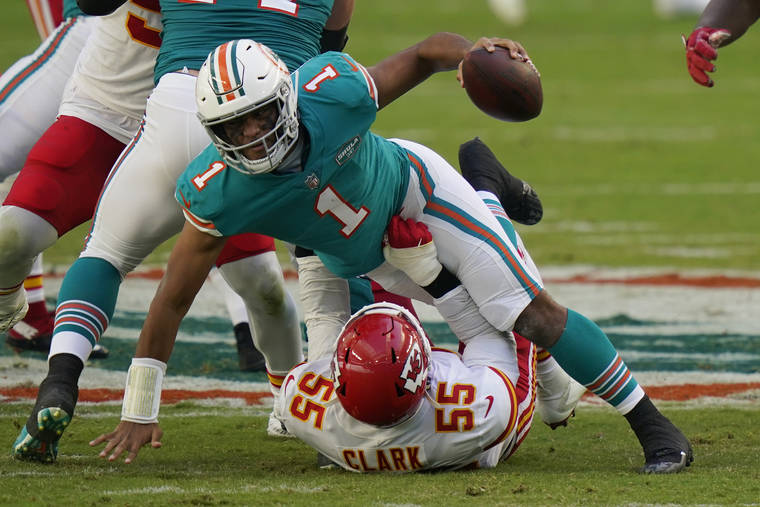 Tua Tagovailoa has most productive day yet in Miami Dolphins’ loss to Kansas City NFL