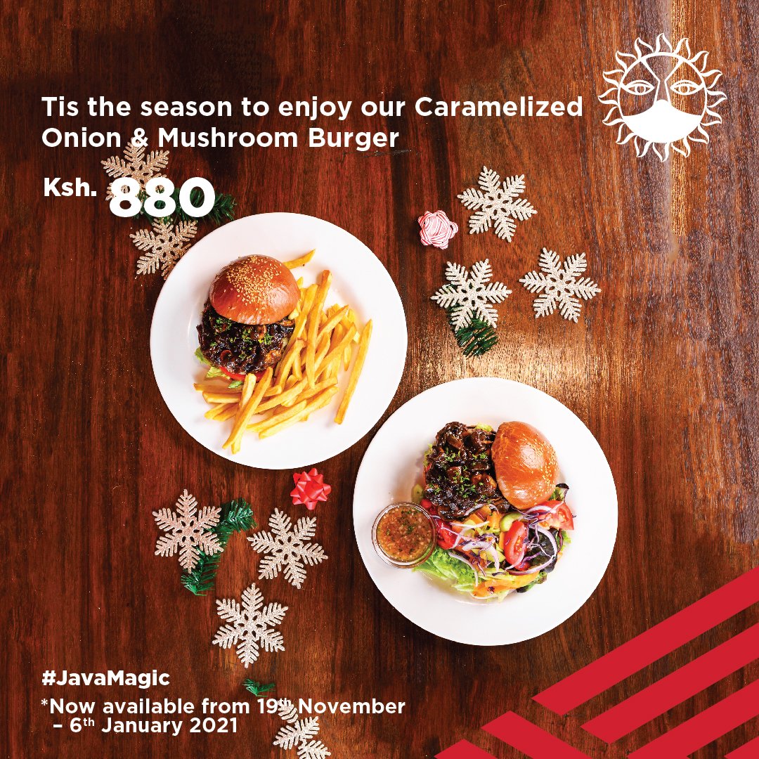 javahouseafrica's tweet image. Have you tried our festive special burger the caramelized onion and mushroom burger yet? Join us in spreading love and joy at a Java branch near you and let us know your thoughts about the burger. #JavaLove #JavaMagic