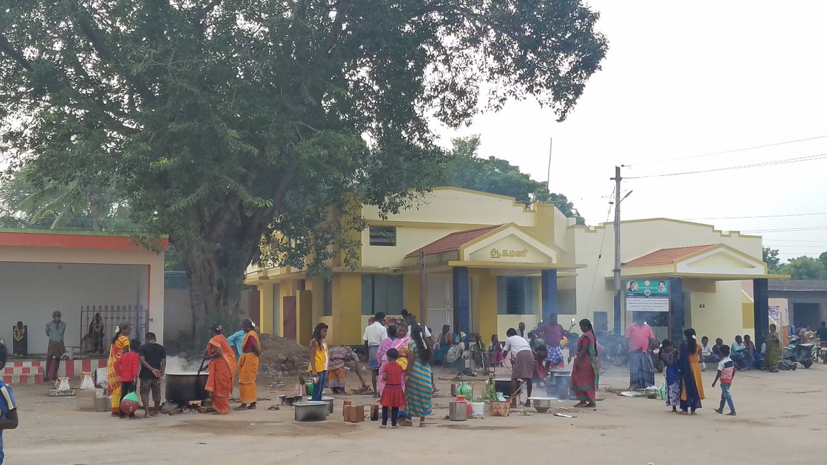 Unlike our village, LM's village doesn't have communal living habits. Though they make one common koozh, families choose to make their own koozh in individual vessels.