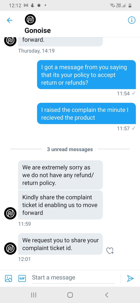 rohitnairtech's tweet photo. @gonoise dont have a return or refund policy according to their customer support team on twitter, while their site clearly states the return policy.

#beware never use @gonoise website to buy any of their own products, use @amazon or @Flipkart or anything else, but not their own https://t.co/ZAU8N0E48Q