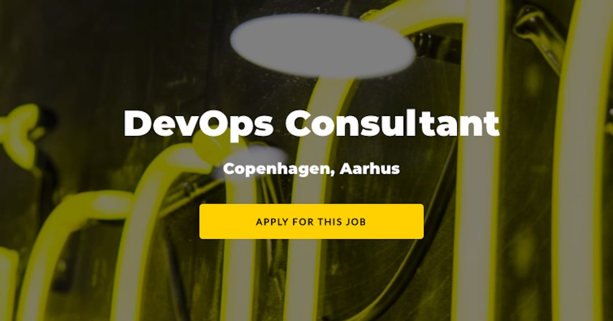 Eficode's tweet image. We&apos;re currently looking for a #DevOpsConsultant in Denmark 🇩🇰. Copenhagen or Aarhus, you chose! By joining the team you&apos;ll collaborate and consult with some of the leading businesses in Scandinavia. Read more: hubs.ly/H0Cj4sZ0
#copenhagen #aarhus #recruitment