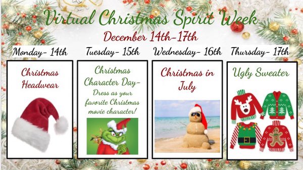 mchs_student's tweet photo. holiday spirit week💚❤️ be festive going into break.. even if it’s virtually :) https://t.co/ZSalYdBYZJ