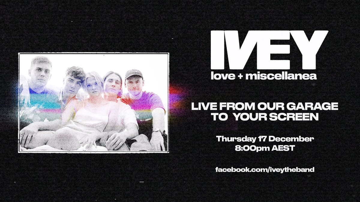 LIVE PERFORMANCE!! 
This Thursday night we’ll be performing ‘love + miscellanea’ start to finish for you ✨ streaming on FB 8pm AEST don’t b3 l8 ♥️ 
RSVP HERE: fb.me/e/FwGRdhRC