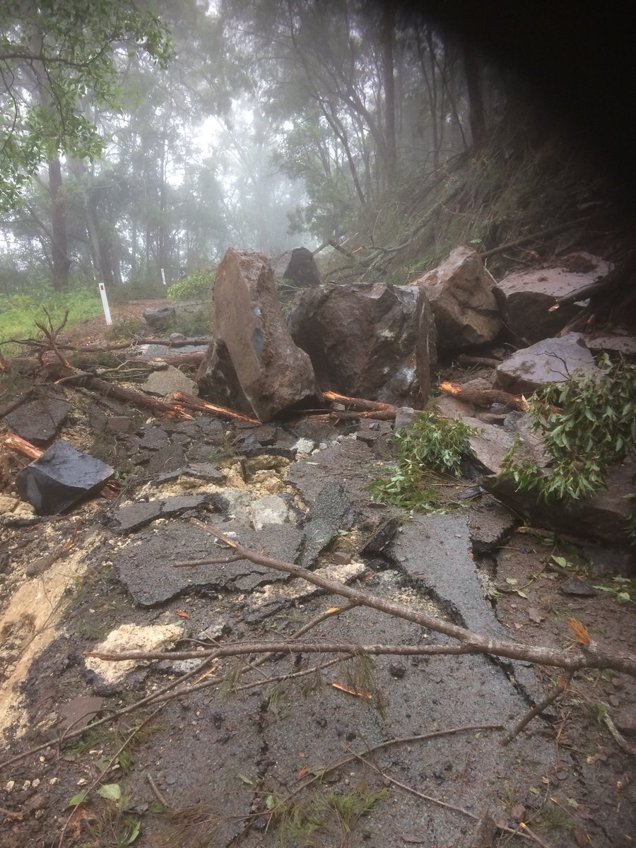 QldPolice's tweet image. Tamborine Mountain Road (locally known as the goat track) at Mount Tamborine is currently closed due to a serious landslide. This part of the road is expected to be closed for significant time. Please avoid the area. #qldtraffic