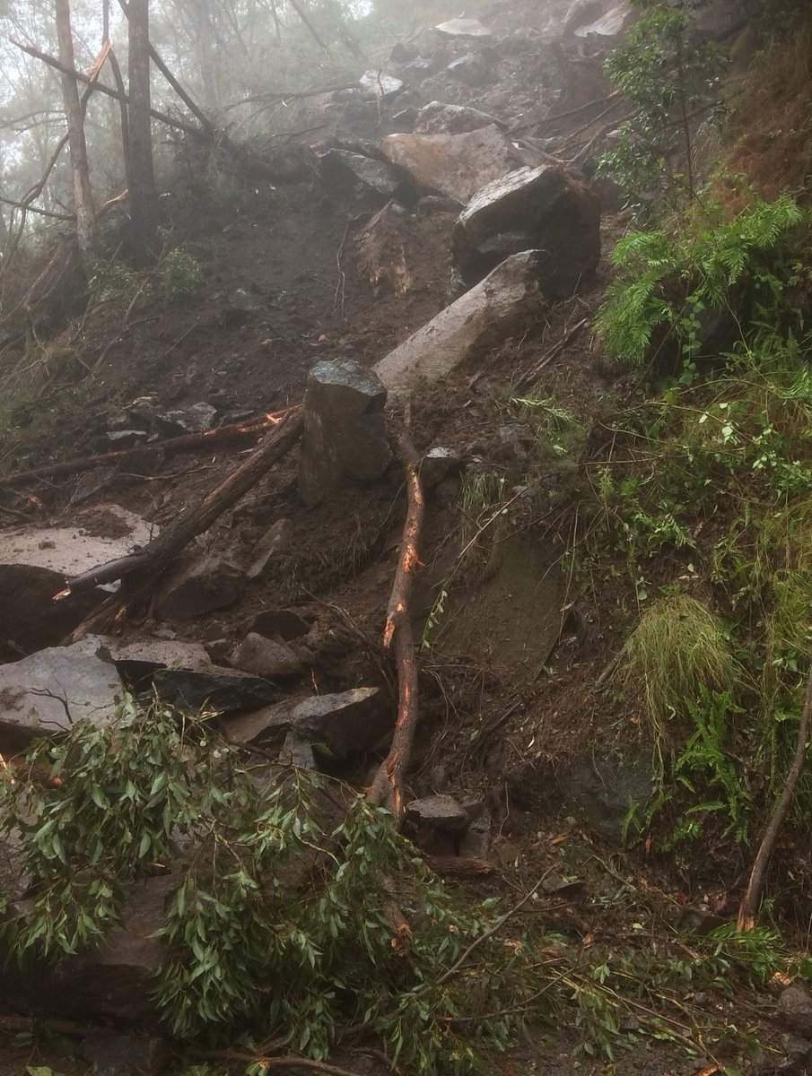 QldPolice's tweet image. Tamborine Mountain Road (locally known as the goat track) at Mount Tamborine is currently closed due to a serious landslide. This part of the road is expected to be closed for significant time. Please avoid the area. #qldtraffic