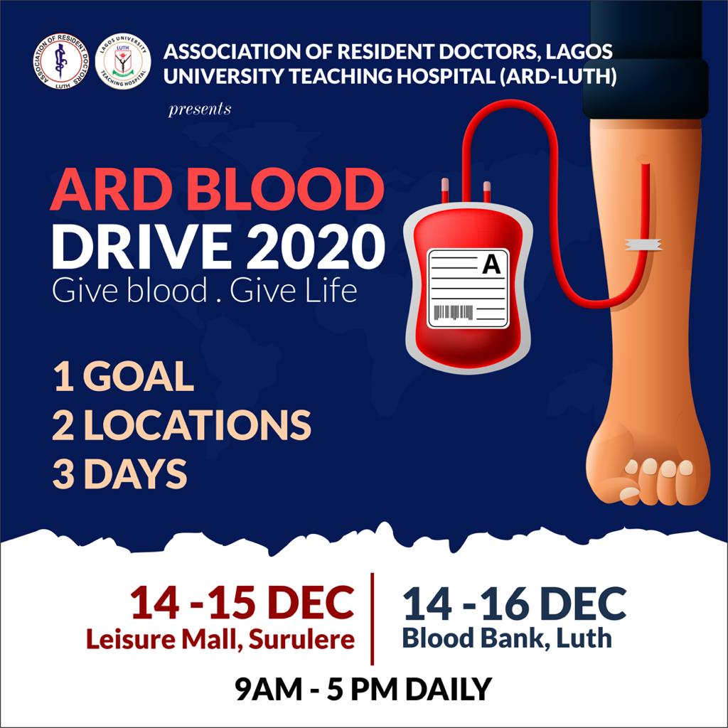 I'll be donating my blood to someone in need.
If you're in Surulere today, you can join me at the <a href="/LUTHARD100/">ITS LUTH ARD</a> blood drive.

We'll be at Leisure Mall today and tomorrow and LUTH Blood Bank till the 16th

Come and give life to someone. No matter your blood group. Come.