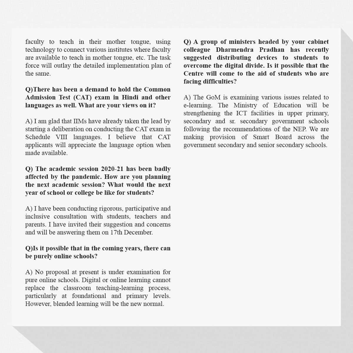 #JEE exam will be conducted in regional #languages so that students are not at a disadvantage because of language. Read my interview with <a href="/HindustanTimes/">Hindustan Times</a>.

bit.ly/LR-NEP2020