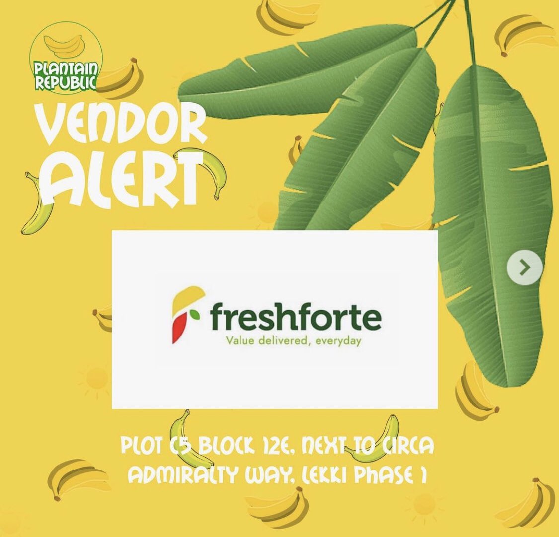 plantainrepub's tweet photo. Vendor 🚨Our wholesome organic plantains is now available at @FreshforteGo Stop by their store on admiralty for fresh, #organic produce &amp; all your grocery needs🛍 https://t.co/Jfob9mYQv7