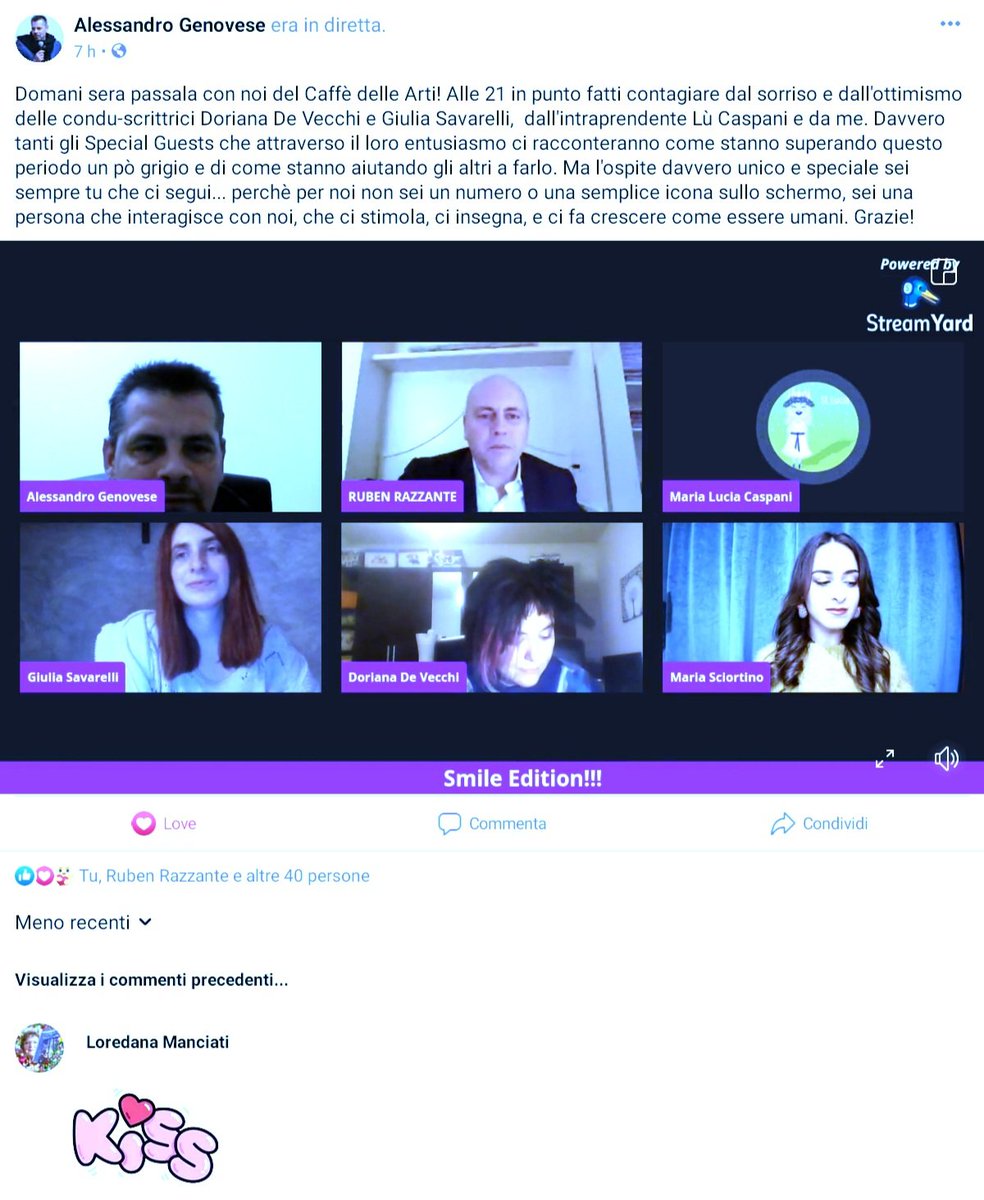 ginugiola's tweet photo. #SmileEdition✴#CaffèArti diretta molto ricca innovativa apprezzata #concreticostruttivi📚
Ale Doriana Giulia ospitano @RubenRazzante @MariaSciortino1
#Marra #Kustermann #Falaguasta #Caspani @ginugiola #SocialExperience @socialurps @VivMilano @manufalcetti
https://t.co/IwIXfu1ILi https://t.co/raCxfJyhMz
