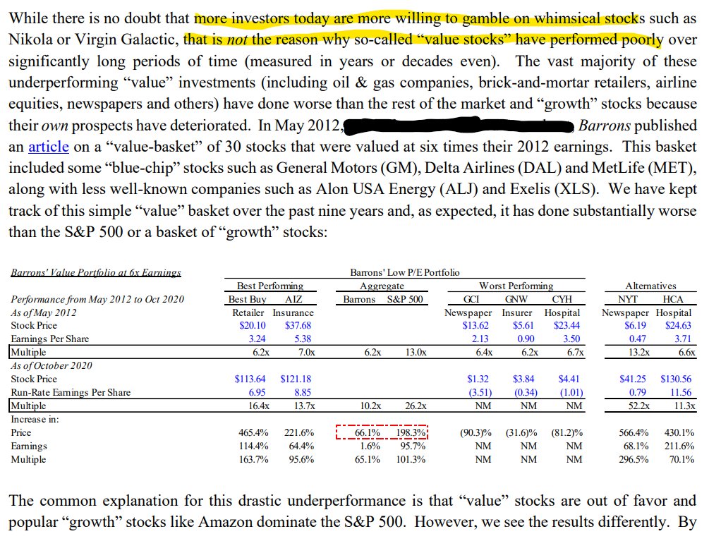 Right into my veins:"An investor does not need to buy growth stocks in order to do well, but you do need to be right about the prospects of your investment"