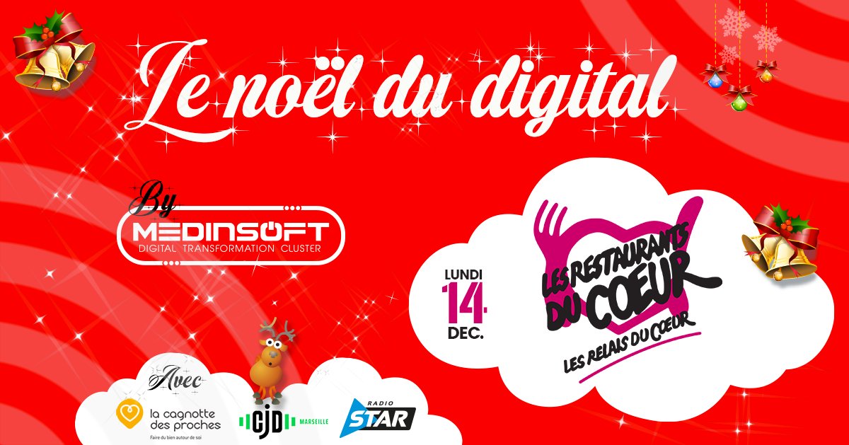Medinsoft's tweet photo. 🎄#1jouruneassociation c'est parti ! Avec @Medinsoft , dans le cadre du noël du digital, soutenez les @restosducoeur ! 🤶
Pour être #bénévole🚩https://t.co/gXHQ43hzSt
Pour faire un #don🚩https://t.co/rAQ9QC8T6H
Les #associations du Noël du digital🚩 https://t.co/5Xvm1Zi7xG ☃️ https://t.co/ghsKgrkHyH