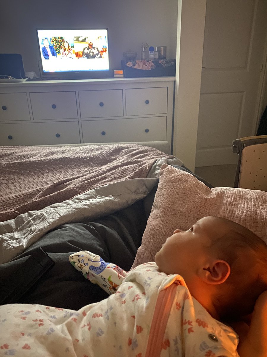 lauractwin2's tweet photo. @piersmorgan youngest fan!? My 8 day old baby girl is so relaxed watching @GMB https://t.co/r4h7x7DoHm
