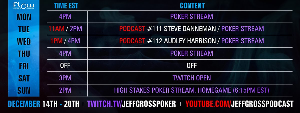 JeffGrossPoker's tweet photo. I'll give away $111 One Shot ticket to a random person who retweets this during the week

Exciting week w/ 2 #podcast guests; Steve Danneman, 2005 #WSOP Runner-Up &amp; Olympic Gold Medalist @audleyharrison . High Stakes MTTs roll on w/ the Irish Poker Masters on @partypoker as well! https://t.co/eHMCJ1EKi8