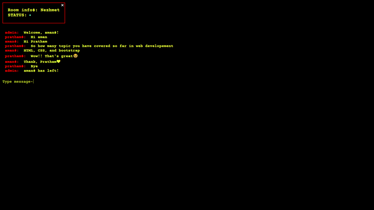 2. Chat ApplicationThis is a real time chat web app created using React, Node.js and  http://socket.io&nbsp;. Here you can create your private chat room and invite your friends  https://hackchaty.netlify.app/&nbsp;