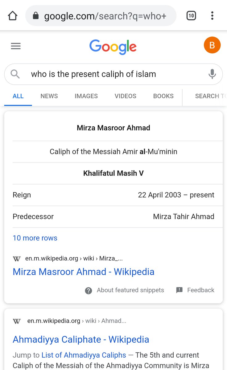 SAMThoughts12's tweet photo. Look how Ahmadis are getting strong digitally. It is requested that report this false information on Wikipedia because Ahmadis are non muslims. None is the Caliph of Islam. Mirza Masroor is Ahmadi and cant be a Muslim Caliph. Report to remove this false content
#SayNoToAhmadiyyas https://t.co/Mx8ySEZ1tH