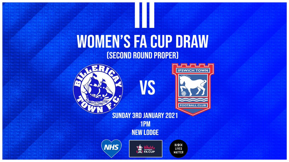 ITFCWomen's tweet photo. Town will travel to @BTFCWomen in the Second Round of the @VitalityWFACup on Sunday 3rd January.

Kick-off at New Lodge will be 1pm. 

#ITFC https://t.co/lEu30Z564t