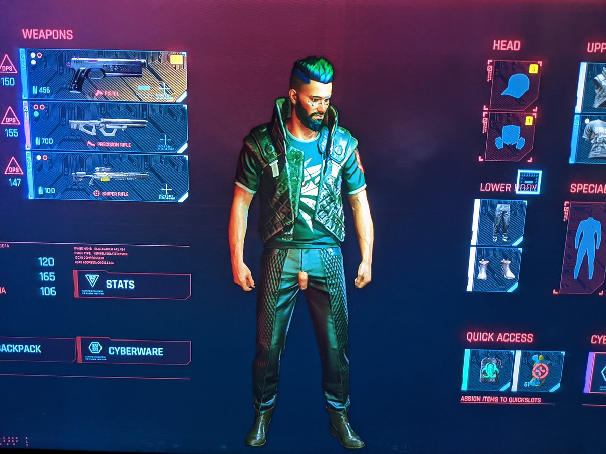 mike_678's tweet photo. Oh no, V, no. This is not how i imagined my life as a bloodthirsty cyborg criminal #Cyberbug2077 https://t.co/l8T1zOhlCD
