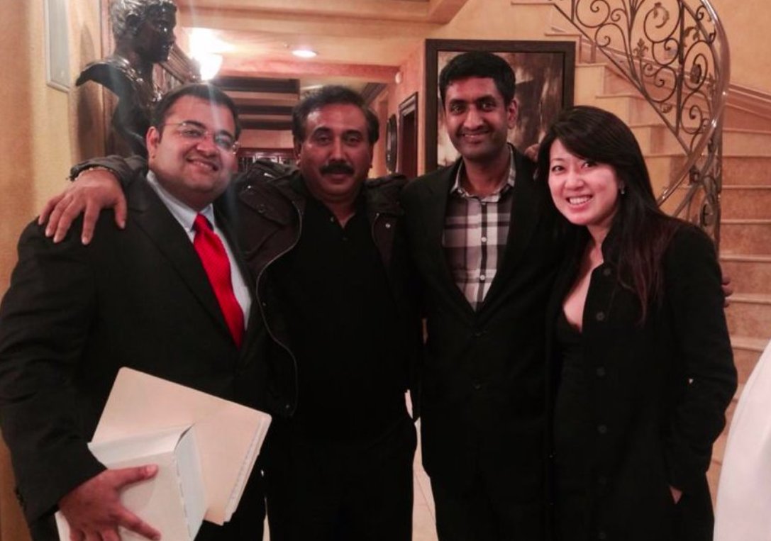 Christine Fang (Fang Fang) with Fremont City Councilman Raj Salwan, and California Congressman Ro Khanna.