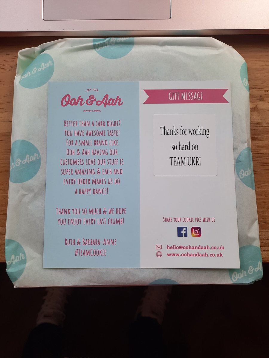 gillybuck's tweet photo. Exciting delivery today! I really do work with the best team! Now to try and not eat it before virtual cocktails and treats on Friday!! 😋🍪 @PhilippaTomczak @RMBanwell @sarakhyde @TraynorCathie @KaitlynQuinn90 #safesoc #teamcookie https://t.co/AAcb2ptN08