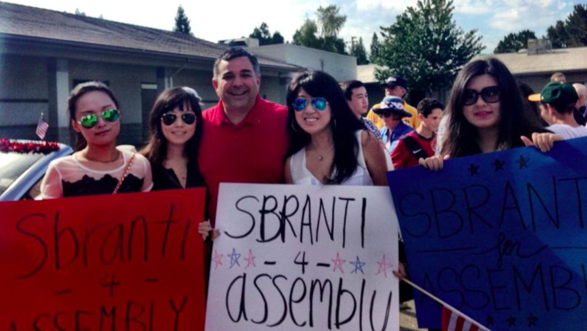 Christine Fang (Fang Fang) with Tim Sbranti at a State Assembly campaign rally.