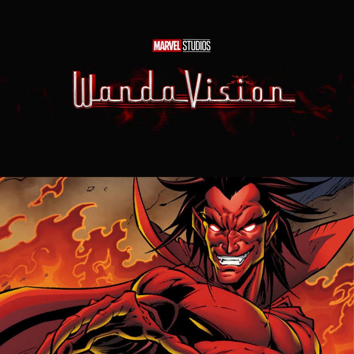 Wanda and Vision are coming to our homes this Sankranti... So let's take a look at what they are bringing along with them in  #WandaVision - A thread !Let's start with Mephisto( #Loki trailer lo tease chesaru). Wanda and Vision might somehow enter "the Hell" dimension.(Cont..)