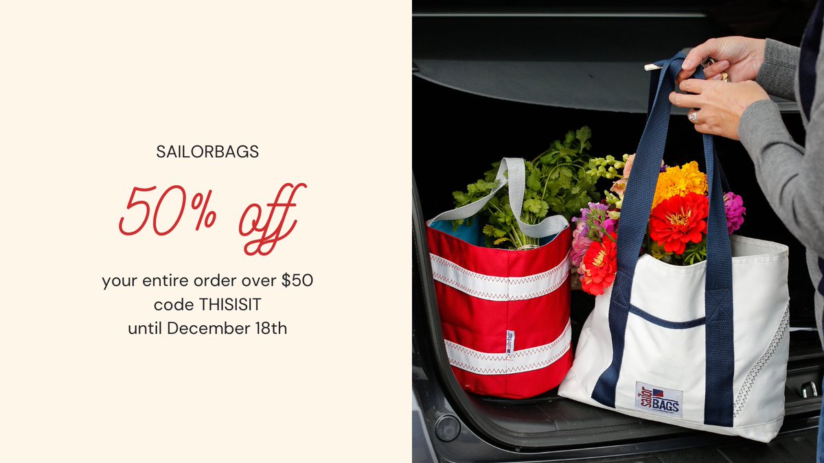 SailorBags are made for traveling: they're lightweight but they hold a ton. Designed to be beautiful, but built to last.

Shop now and save 50% on orders over $50 with code THISISIT.