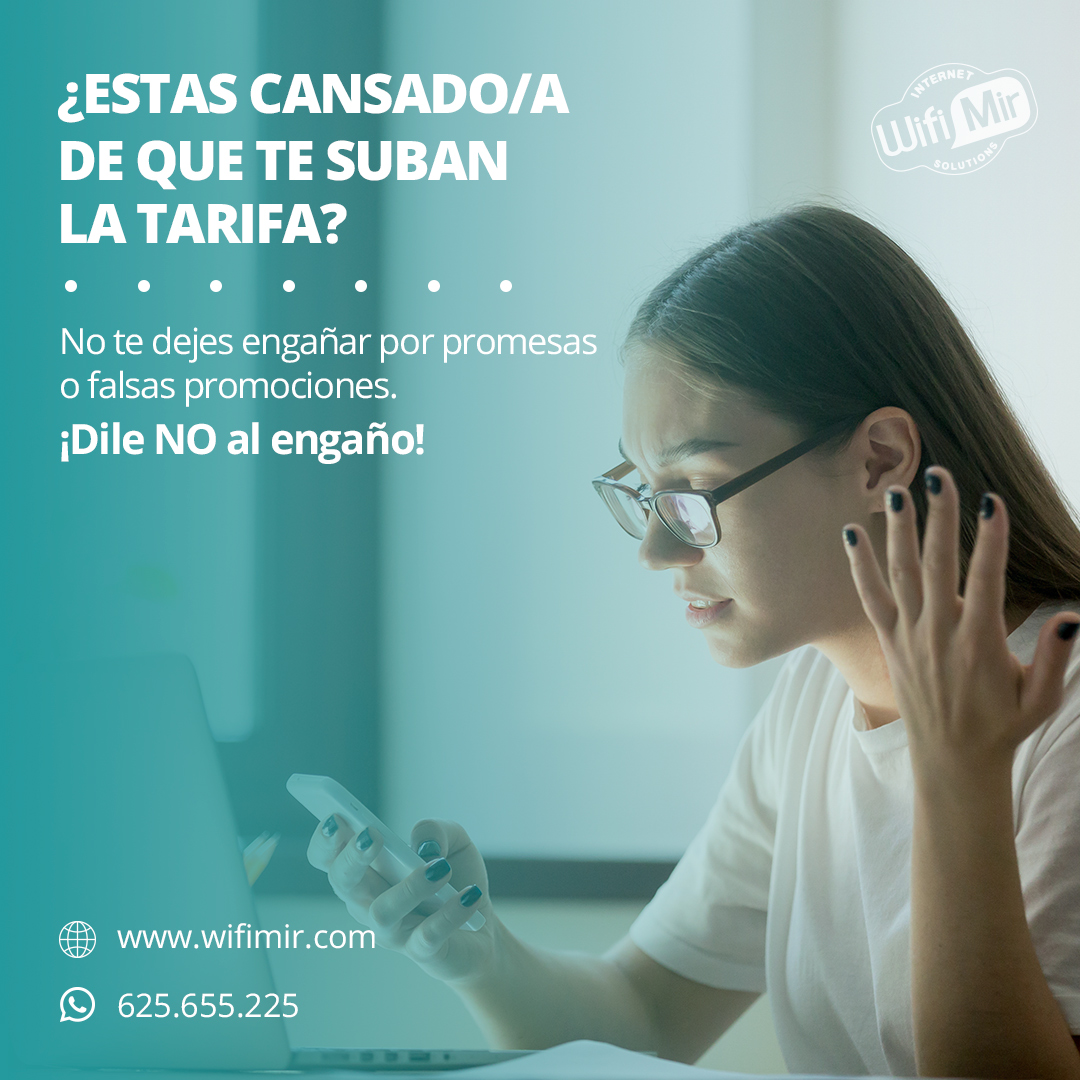 wifimir's tweet photo. ¡Dile NO al engaño! 

Sin promesas o falsas promociones... Contrata el mejor internet de España ¡Sin engaños!.

#conexion #ilimitado #internetencualquierlugar #internetespa #internetmovil #wifiespa #telecomespa #4gespa #wifimir https://t.co/EIiEgnbRNK