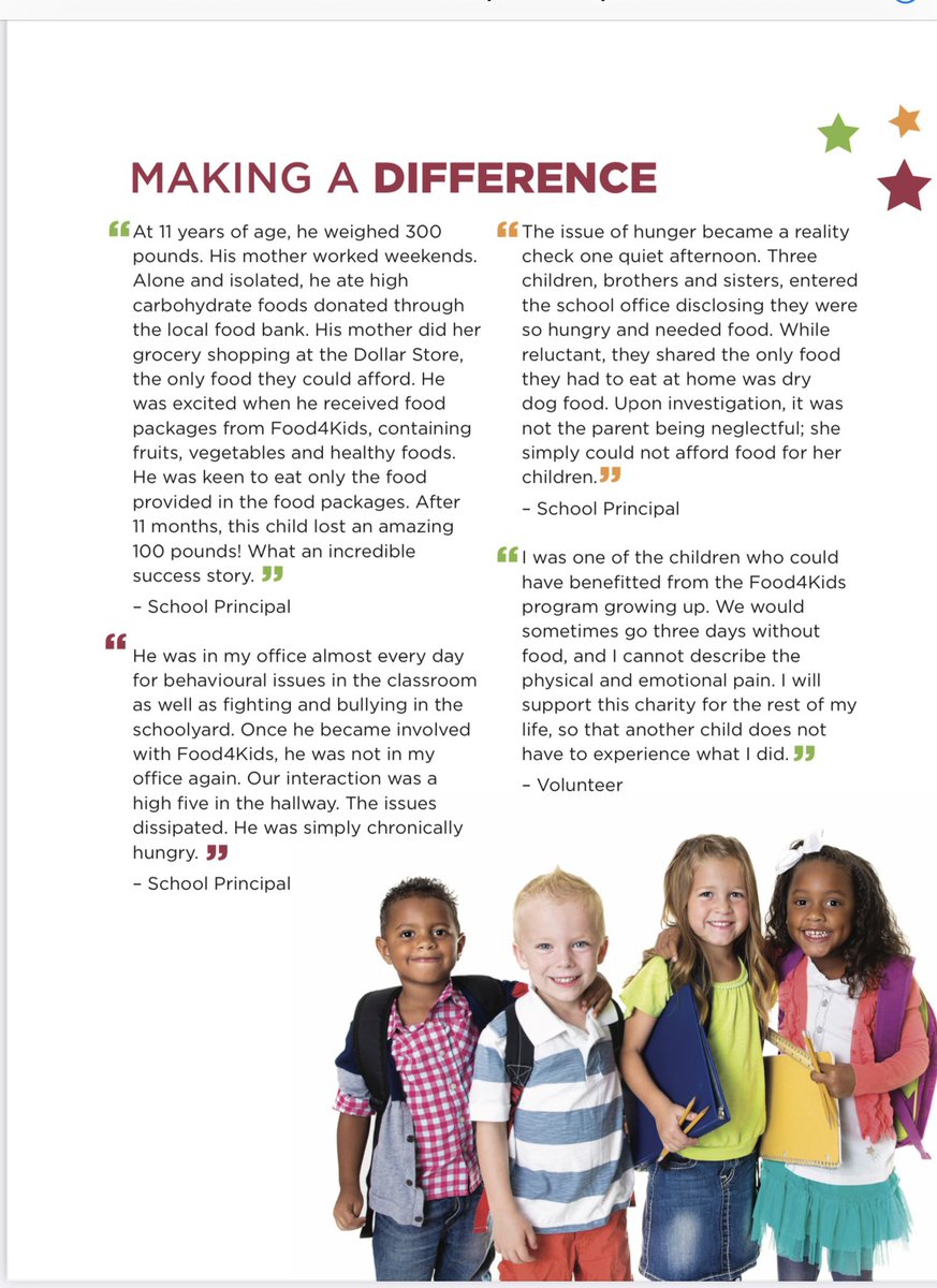 F4KOntario's tweet photo. A few reasons why Food4kids is so important to children in our community. Together, we are making a difference. https://t.co/i57bsi4CE1