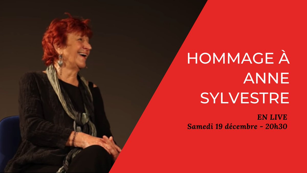✨Grâce à Anne Sylvestre✨
Samedi 19 décembre, de nombreux jeunes artistes investissent la scène du Hall pour chanter quelques chansons d'#AnneSylvestre, en son hommage. 

Vivez cette soirée-concert en direct dès 20h30 !
Toutes les infos ici➡️urlz.fr/euoS