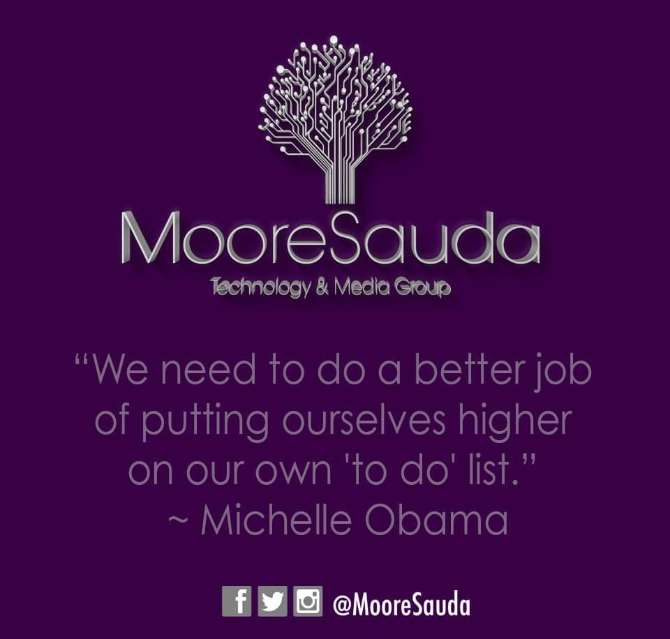 MooreSauda's tweet photo. We need to do a better job of putting ourselves higher on our own 'to do' list. ~ @MichelleObama
#MooreSaudaMotivation #BuildingBrands #DesignYourDigitalImprint #SupportBlackBusiness
#CuratorsfortheCulture #MooreSauda #SaudaTV https://t.co/KrpQBCvFwQ