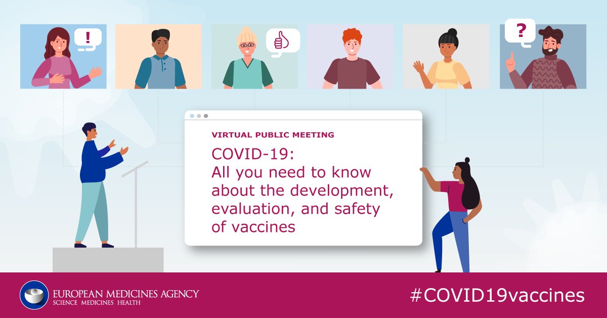 EMA held a public meeting on Friday 11 December to inform citizens about its role in the #COVID19 pandemic and the regulatory processes in the 🇪🇺 for the approval of #COVID19vaccines. The recording is available here: youtube.com/watch?v=awOTCq…