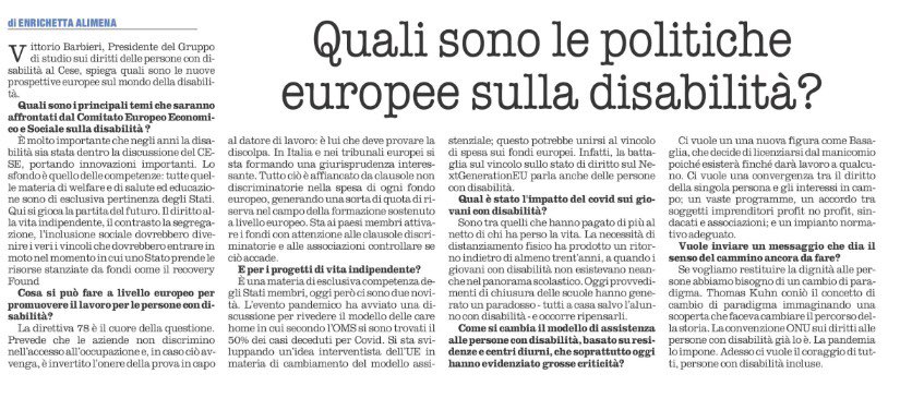 EnrichettaAlim1's tweet photo. Ringrazio@PietroVittorioBarbieri per avermi raccontato le iniziative del @CESE per le persone con disabilità. Temi fondamentali lavoro e @Vitaindipendente https://t.co/hHLAvtDnh3