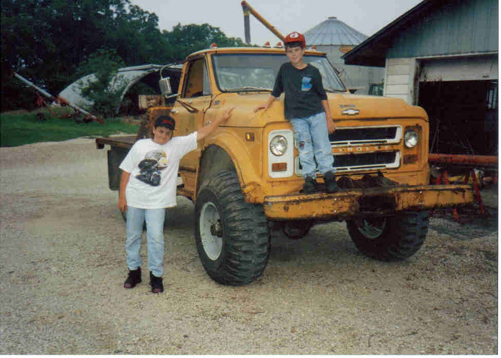 Ah memories! <a href="/brandonjpetty/">Brandon Petty</a> Today they would arrest parents for this. Back in the day our dad bought us a junk "monster truck".  We drove this thing around everywhere in the country...at this age.  We called it the "Blue Flame" because when we punched that pedal all six (cont'd)
