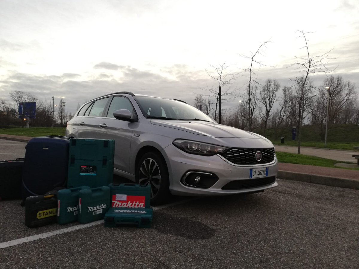 playmartgroup's tweet photo. On our way to our next job. 
No, it is not an advertisement for Makita!  It's a basic set of tools we need to start the installation of a big play area in France. 
Stay tuned!
#playmart #playgrounds #indoorplayground #activities #fun #trampoline #trampolinepark #adventureplay https://t.co/n67vfmjShy