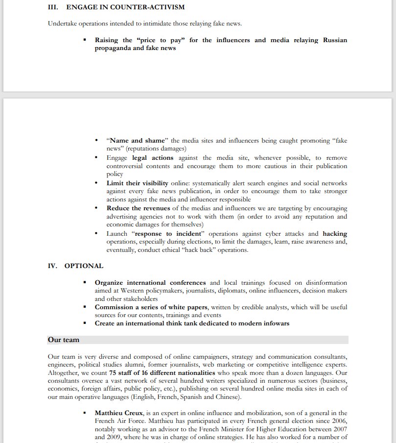 III. ENGAGE IN COUNTER-ACTIVISM-Raising the “price to pay” for the influencers and media relaying Russian propaganda and fake news-Limit their visibility online: systematically alert search engines and social networks against every fake news publicationTBC